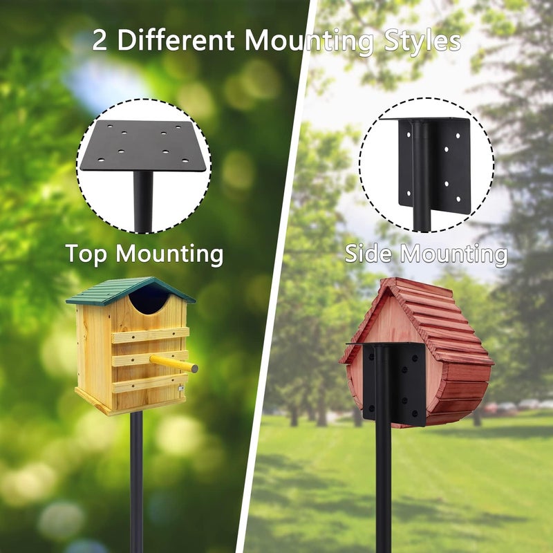 RINLAIN Bird Feeder Pole Kit 110 Inch,Bird House Pole for Outdoors Heavy Duty,5 Base Prongs Adjustable Birds Feeder Stand for House - Image 4